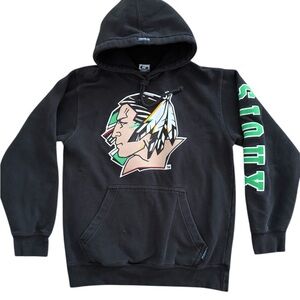 Vintage  North Dakota Fighting Sioux Logo Spell Out Mens Medium Hoodie